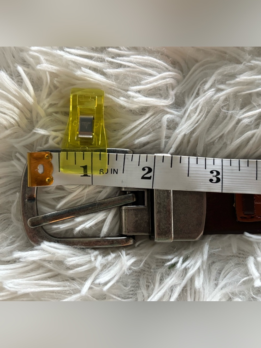 Brown/Black Reversible Leather Belt with Pewter Buckle - Picture 6 of 7